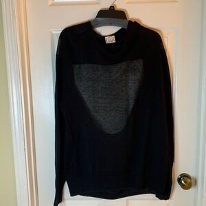 OAK size L open back long sleeve black lightweight sweater